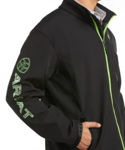 'Ariat' Men's Logo 2.0 Softshell Jacket - Black / Grey Camo