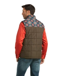 'Ariat' Men's Crius Insulated Vest - Brown/ Southwest