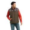 'Ariat' Men's Crius Insulated Vest - Brown/ Southwest