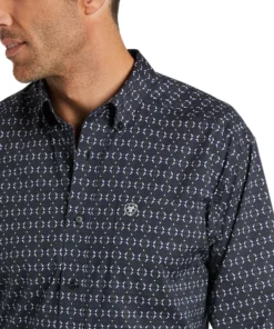 'Ariat' Men's Byrum Stretch Classic Fit Button Down - Hemlock