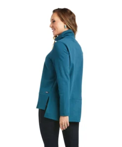 'Ariat' Women's R.E.A.L. Funnel Sweater - Eurasian Teal