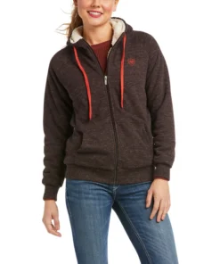 'Ariat' Women's R.E.A.L. Sherpa Full Zip Hoodie - Chocovine