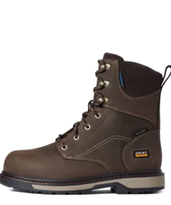 'Ariat' Women's 8" Riveter Glacier Grip 400 GR WP Comp Toe - Dark Brown