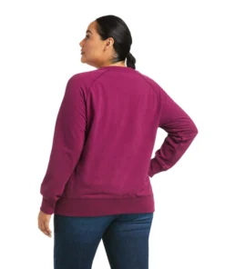 'Ariat' Women's Rebar Workman Washed Fleece Sweatshirt - Purple Potion