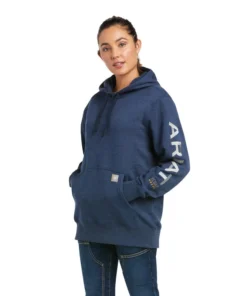 'Ariat' Women's Rebar Graphic Hoodie - Navy Heather