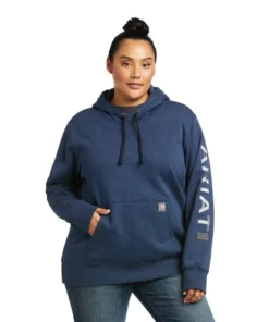 'Ariat' Women's Rebar Graphic Hoodie - Navy Heather