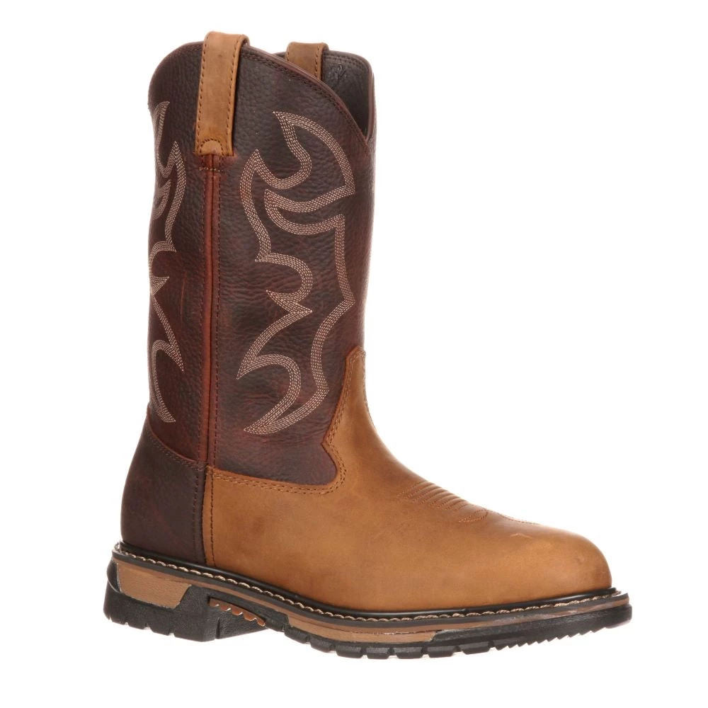 'Rocky' Men's 10" Original Ride Branson Roper WP Round Toe - Tan / Bridle Brown 8 'Rocky' Men's 10" Original Ride Branson Roper WP Round Toe - Tan / Bridle Brown