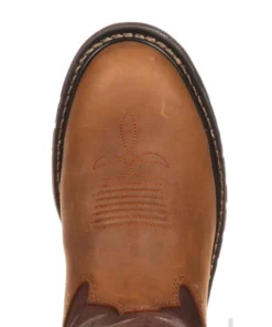 'Rocky' Men's 10" Original Ride Branson Roper WP Round Toe - Tan / Bridle Brown