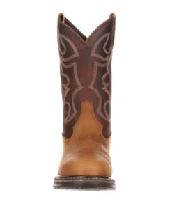 'Rocky' Men's 10" Original Ride Branson Roper WP Round Toe - Tan / Bridle Brown 12 'Rocky' Men's 10
