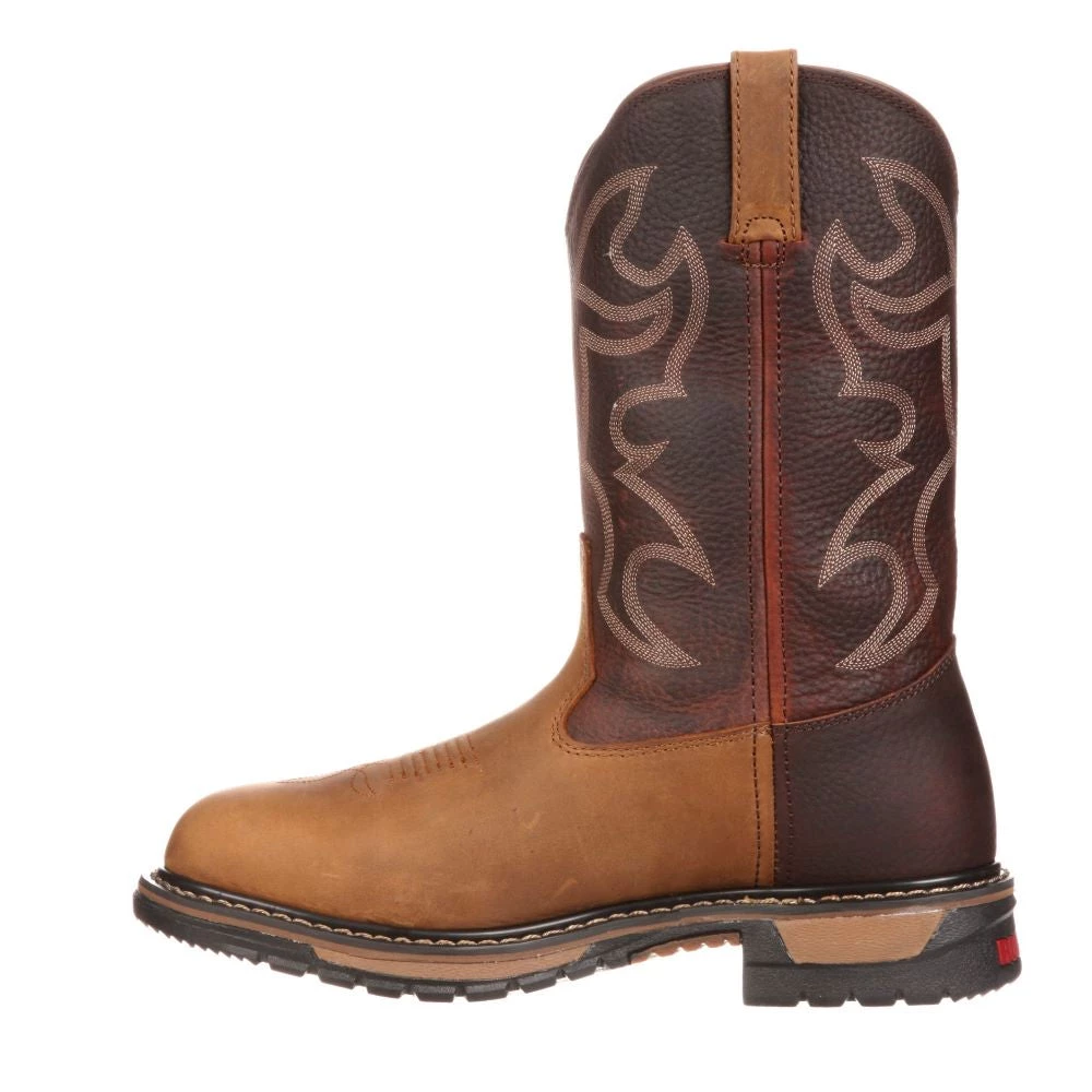 'Rocky' Men's 10" Original Ride Branson Roper WP Round Toe - Tan / Bridle Brown 9 'Rocky' Men's 10" Original Ride Branson Roper WP Round Toe - Tan / Bridle Brown