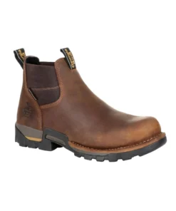 'Georgia Boots' Men's 4" Eagle One EH WP Chelsea Soft Toe - Brown 14 'Georgia Boots' Men's 4