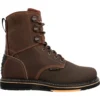 'Georgia Boots' Men's 8" AMP LT Poser EH Wedge Soft Toe - Brown