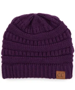 Cheveux Corp Women 'C.C®' Solid Knit Beanie - Dark Purple