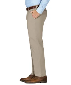 Haggar Clothing Co 'Haggar' Men's Luxury Comfort Chino Flat Front - Khaki