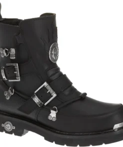 'Harley Davidson' Men's 6" Distortion Skull Zip Boot - Black