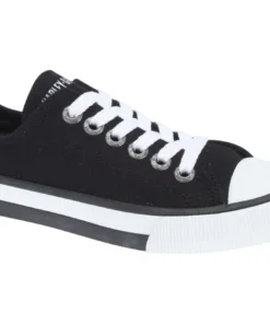 'Harley Davidson' Women's Zia Black Canvas Sneaker - Black