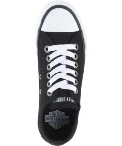 'Harley Davidson' Women's Zia Black Canvas Sneaker - Black