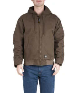 'Berne' Men's Flex180 Washed Hooded Jacket - Bark