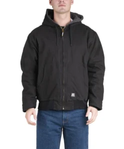 'Berne' Men's Flex180 Washed Hooded Jacket - Black