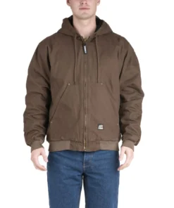 'Berne' Men's Highland Washed Hooded Jacket - Bark