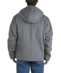 'Berne' Men's Heathered Modern Hooded Jacket - Titanium