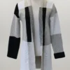 Women 'Keren Hart' Long Sleeve Knit Duster - Black / White / Grey