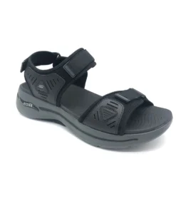 'Skechers' Men's GOwalk Arch Fit Sandal - Black / Charcoal