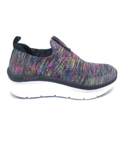 'Skechers' Women's D'Lux Walker-Rainbow Sky - Black / Multi