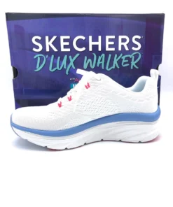 'Skechers' Women's D'Lux Walker-Fresh Finesse - White / Pink / Blue