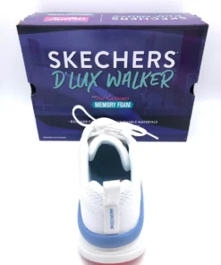 'Skechers' Women's D'Lux Walker-Fresh Finesse - White / Pink / Blue