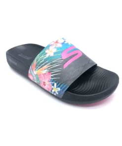'Skechers' Women's Hyper Slide Sandal - Under The Palms - Black/Multi
