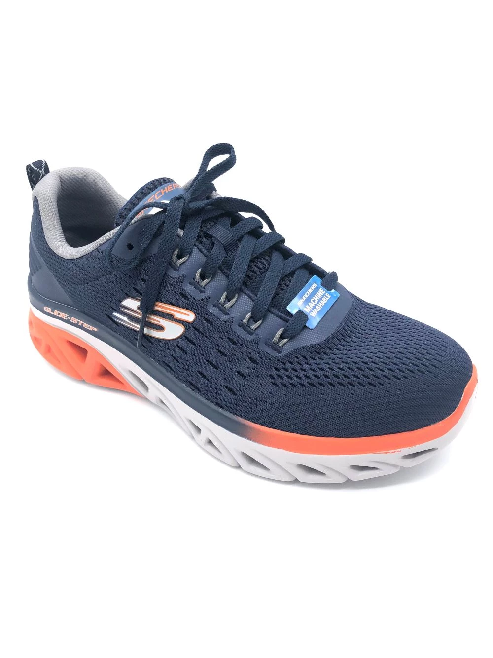 'Skechers' Men's Glide-Step Sport New Appeal - Navy / Orange (Wide) 7 'Skechers' Men's Glide-Step Sport New Appeal - Navy / Orange (Wide)