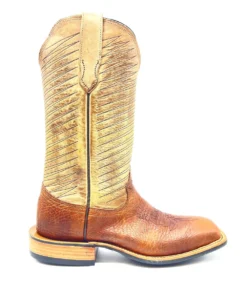 Fenoglio Boots Men's Bison Square Toe - Brown/Tan