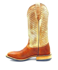 Fenoglio Boots Men's Bison Square Toe - Brown/Tan