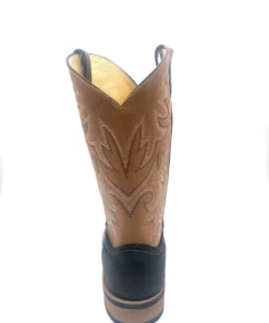 Abilene Boot Co. 'Sage' Men's Two-Tone Western Square Toe - Dark Brown / Tan