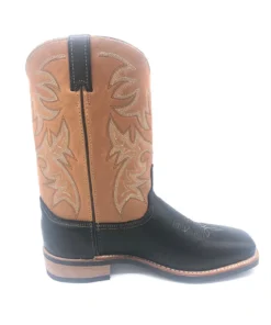 Abilene Boot Co. 'Sage' Men's Two-Tone Western Square Toe - Dark Brown / Tan