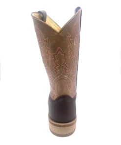 Abilene Boot Co. 'Abilene' Men's Bison Two-Toned Western Square Toe - Dark Brown / Tan