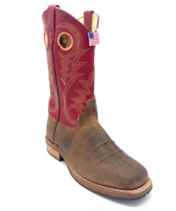 Abilene Boot Co. 'Abilene' Men's Western Square Toe - Brown / Red