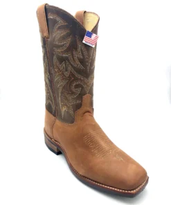 Abilene Boot Co. 'Abilene' Men's Faux Snakeskin Square Toe - Tan / Brown