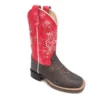 'Old West' Children's Western Broad Square Toe - Brown / Red