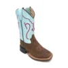 Kids 'Old West' Children's Western Broad Square Toe - Brown / Blue