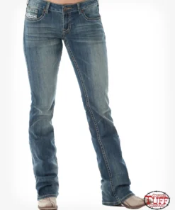 JUST TUFF JEANS 'Cowgirl Tuff' Women's 'Don't Fence Me In' Bootcut - Medium Wash