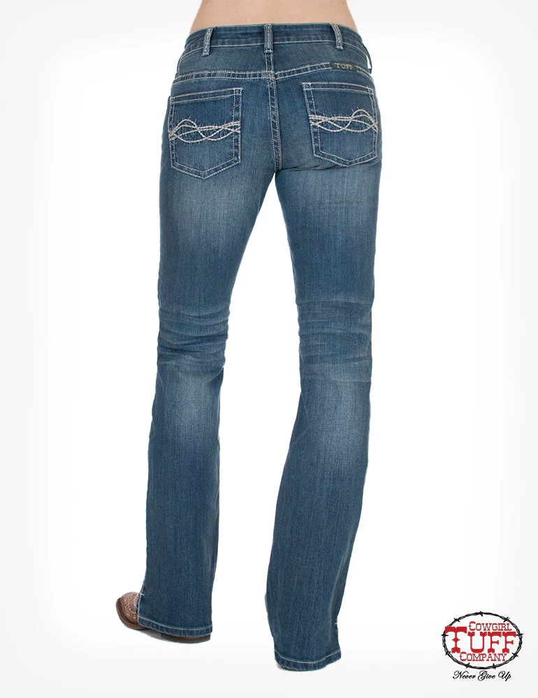 JUST TUFF JEANS 'Cowgirl Tuff' Women's 'Inspire' Bootcut - Medium Wash 5 JUST TUFF JEANS 'Cowgirl Tuff' Women's 'Inspire' Bootcut - Medium Wash