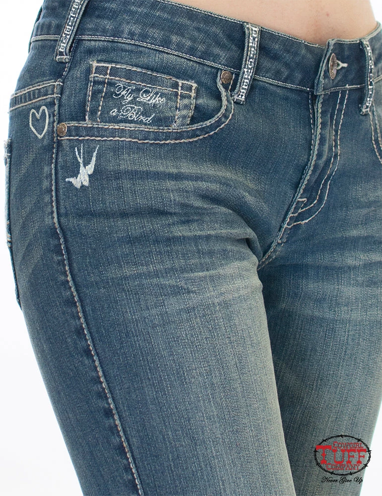 JUST TUFF JEANS 'Cowgirl Tuff' Women's 'Inspire' Bootcut - Medium Wash 6 JUST TUFF JEANS 'Cowgirl Tuff' Women's 'Inspire' Bootcut - Medium Wash