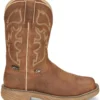 Justin Brands 'Justin' Men's 11" Stampede Rush MetGuard EH WP Steel Toe - Rustic Tan
