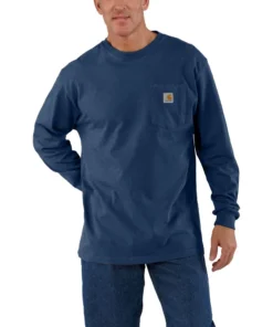 'Carhartt' Men's Heavyweight Pocket T-Shirt - Dark Cobalt Blue Heather