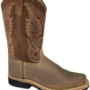 Smoky Mountain Boots 'Smoky Mountain' Youth Boonville Western Square Toe - Brown Distress Kids