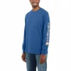 'Carhartt' Men's Heavyweight Sleeve Logo T-Shirt - Cobalt Heather 1 'Carhartt' Men's Heavyweight Sleeve Logo T-Shirt - Cobalt Heather