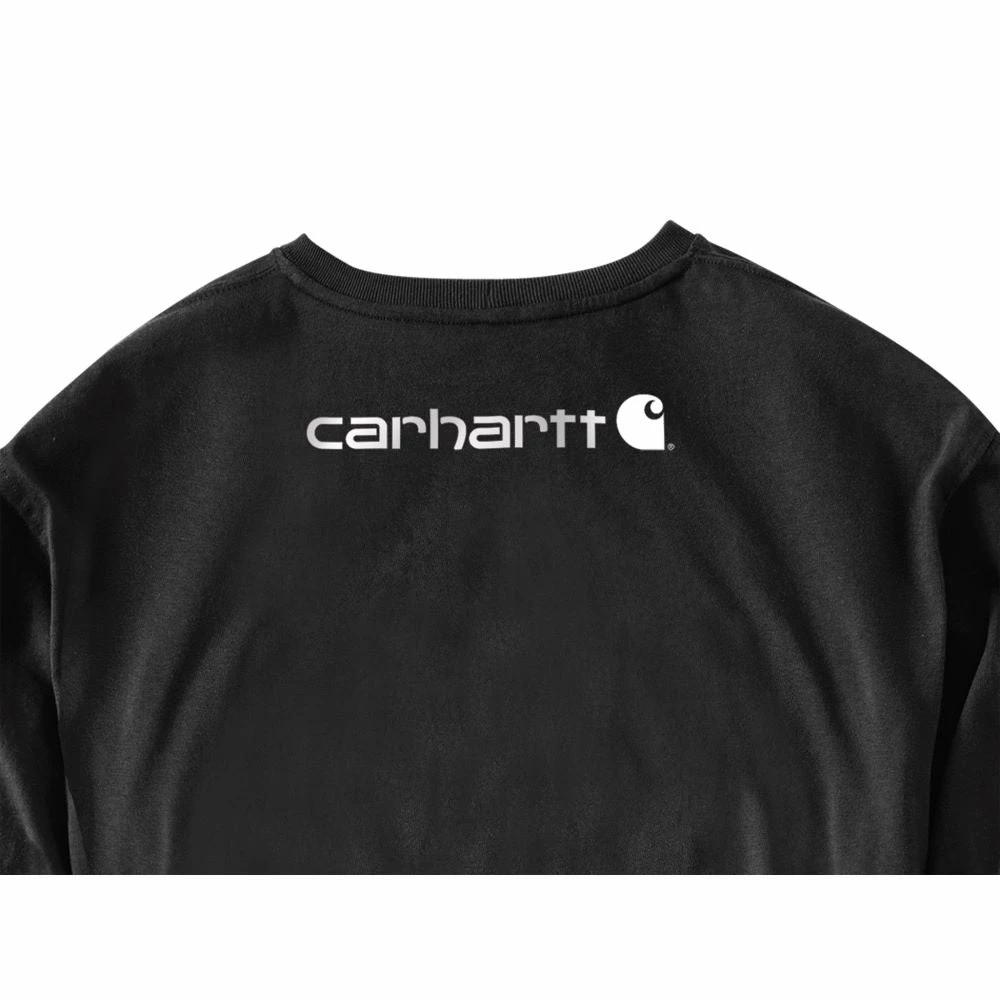 'Carhartt' Men's Heavyweight Sleeve Logo T-Shirt - Black 4 'Carhartt' Men's Heavyweight Sleeve Logo T-Shirt - Black