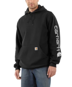 'Carhartt' Men's Midweight Logo Hoodie - Black